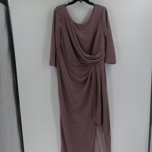 Adrianna Papell Purple Glitter Evening Gown Size 16W